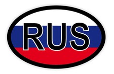 Aufkleber Sticker Russland RUS Auto PKW Kennzeichen Länderkennzeichen mehrfarbig