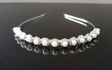 Haarreif Kunstperlen Tiara Haarschmuck Hochzeit Kommunion Brautschmuck MD01