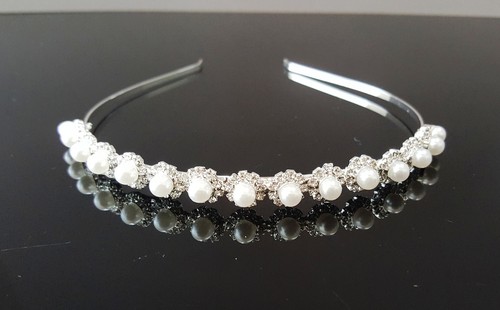 Haarreif kunstperlen tiara - kunstperlen,