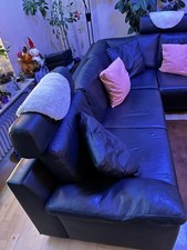 Gut erhaltenes Eck Ledersofa