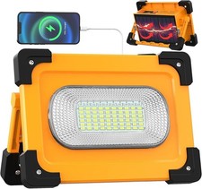 Stone Banks 800W LED Strahler Akku Solar Baustrahler Tragbare, 4 Modi 11000mAh