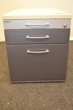 Rollcontainer anthrazit - silber mit 3x Schublade , GESIKA, gebrauchte Büromöbel