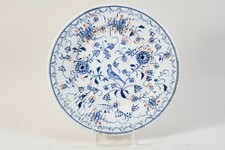 C25U95- Rauenstein Porzellan Teller mit Blaumalerei Vogelmotiv 19.Jh