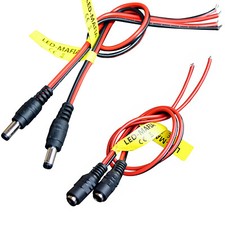 Buchse 12V Kabelstecker 5,5mm x 2,1mm 2,5mm Hohlstecker CCTV Überwachungskamera