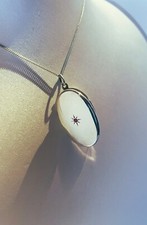 Medaillon z. öffnen Sterling silber oval neu