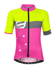 Kinder Fahrrad Trikot Jersey Radtrikot Kurzarm Mädchen Rad Radshirt Neon Pink