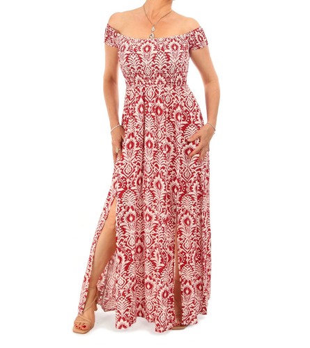 Neu rotes paisley - rotes, off-shoulder