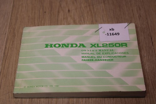Honda xl250r fahrer handbuch - xl250r, fahrer-handbuch
