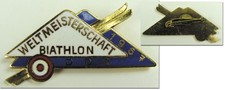 Biathlon DDR Weltmeisterschaft 1967 Teilnehmerabzeichen Olympia 1968 badge pin
