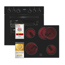 Exquisit Einbauherdset EHE285-HBZ-020-Set schwarz | 75 l Garraumvolumen 