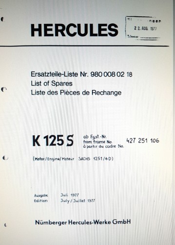 Hercules k125 motorrad - s,