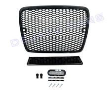 RS6 Look Grill für Audi A6 C6 4F | S line | S6 Wabengrill Kühlergrill Schwarz V2