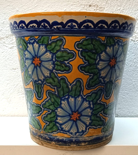 Große vase ton handbemalt aus - ton,