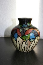 Keramik Vase Läuger Art Villingen E. Hubert Rothe Schlickermalerei Landshut 20cm