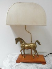 Tischlampe Leuchte Messing Pferd Pferdelampe 51cm Vintage Art Deco Stil
