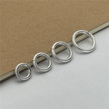 S925 Sterlingsilber Runde Federverschluss Schnalle Halskette Armband Zubehör Neu