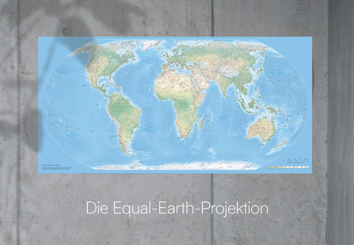 Equal earth weltkarte poster - equal,