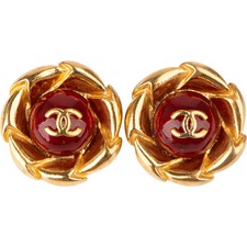 Chanel Golden CC Earclips Coco