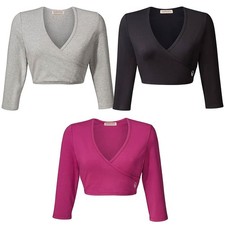 Crop Shirt - Crop Top - Bolero Shirt - Bauchfrei Shirt 3/4 lange Ärmel