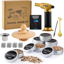 Cocktail Smoker Set – Whiskey Räucher-Set Mit 6 Holzsorten & Taschenlampe – Rauc