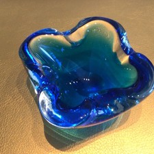 Aschenbecher murano blautöne - aschenbecher,
