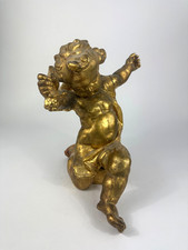 Große Antike Putte Gold Engel