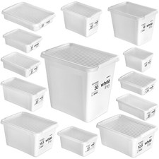 Aufbewahrungsbox Mit Deckel Clips Organizer für Büro Küche Sortierbox Plastikbox