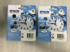 ANGEBOT 4 original Epson Tinten 27XL Black Cyan Magenta Yellow Wecker Rechnung
