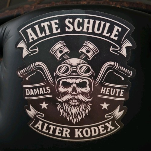 Biker skull auto - skull, aufkleber