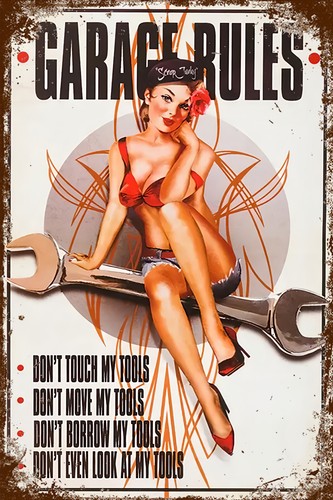 Retro blechschild pin - retro, up