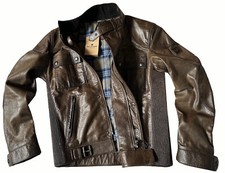 BELSTAFF GANGSTER MOTORRAD ANTIK BRONZE LEDERJACKE NEU MIT ETIKETT GR:M IT48 UK/US38