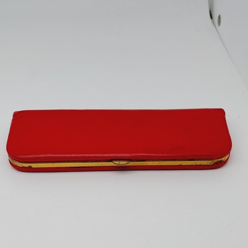 Vintage leder etui - etui, rot