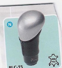 Schaltknauf silber   ,silber-leder,  universal