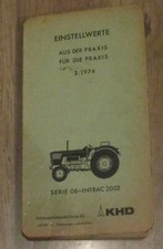 Einstellwerte Klöckner-Humbold-Deutz AG KHD Serie 06-Intrac 2002