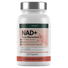 NAD+ Kapseln, hochdosiert 1000mg NAD+ & 600mg Trans-Resveratrol Tag, 120 Stück
