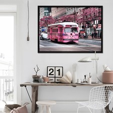 3D Rosa Bus Baum Straße 3