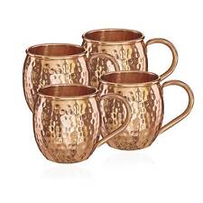 1-4x Kupferbecher reines Kupfer 100% Ayuverda Kupfertasse Oval Moscow Mule 500ml