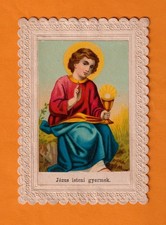 Spitzenbild mit Jesukind und Kelch