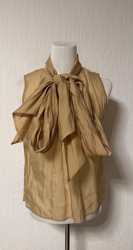 Beige bluse mit schleife - beige, gr