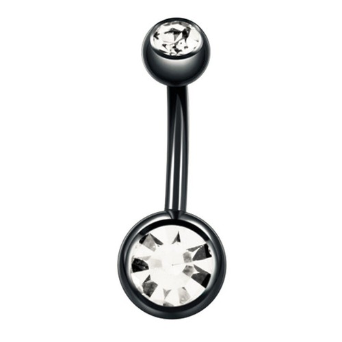 Schwarz bauchnabelpiercing - schwarz,