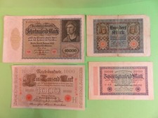4 alte Geldscheine,Deutschland/Reichsbanknoten,1910,1920,1922,1923