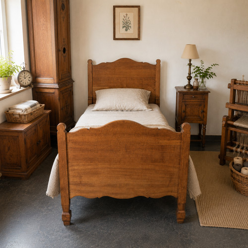 Antikes bett einzelbett eiche - antikes,