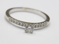 Weißgold Solitär Ring Memory