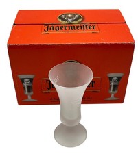 6x Jägermeister Schnapsgläser 2cl Stielglas Shot Schnaps Likörglas Milchglas