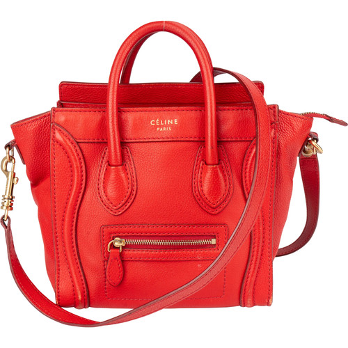 Céline red leather luggage - céline,