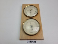 Wetterstation Fischer DDR Barometer Thermometer Holz rund Deko #2510678