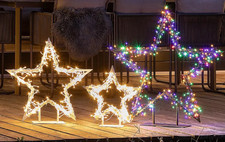 LUMIDA Xmas 2in1-LED-Metallstern Standfuß & Erdspieß outdoorgeeignet P1