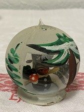 ANTIKER CHRISTBAUMSCHMUCK LAUSCHAER GLAS INNEN MIT SCHORNSTEINFEGER SELTEN