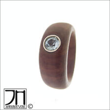 Holz Aquamarin Fingerring Blau