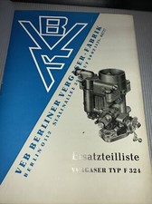 1959 Original BVF Vergaser Ersatzteilliste F 324 - 1  für EMW  340 / 2